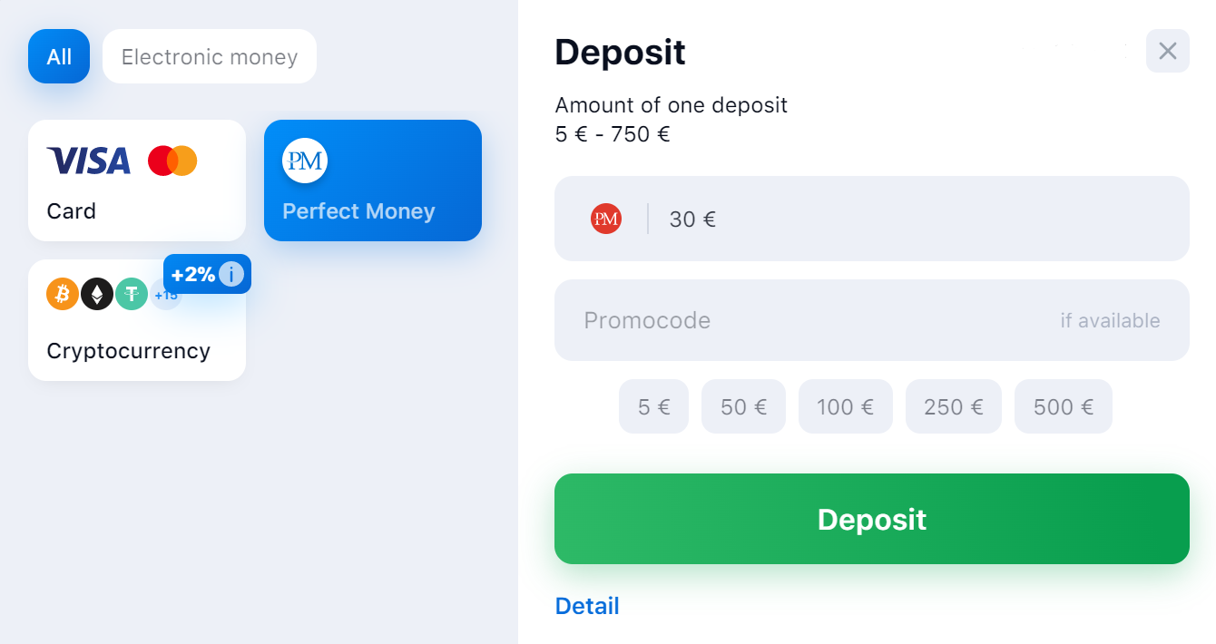 1Win Payment Options